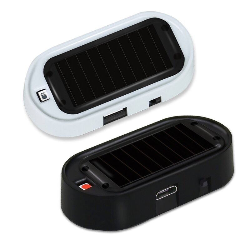 Solar USB Power Auto Alarm Waarschuwing Antidiefstal LED-flitslicht Knipperend signaallamp Dropship