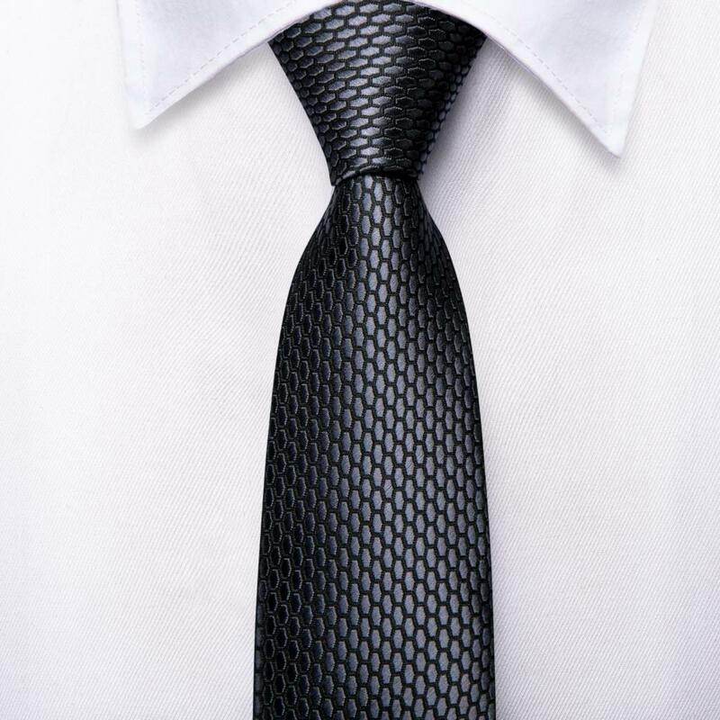 Hi-Tie Boy Seiden krawatte für Kinder Grauschwarz solide Kinder krawatte 120cm lang 6cm breit Luxus Designer handky Mode Student Krawatte