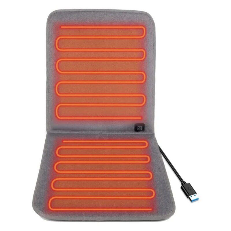 เบาะให้ความร้อนแบบ USB อุปกรณ์เสริมเบาะเก้าอี้รถสำหรับใช้ในครัวเรือนสำหรับปวดหลังเอวบรรเทาวัสดุสิ้นเปลือง