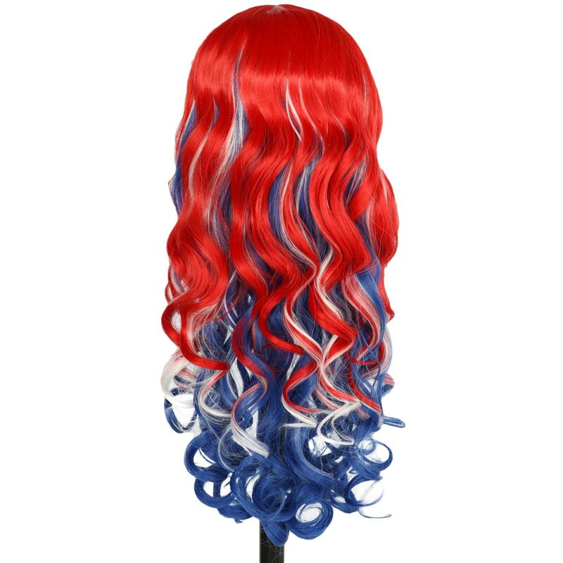 Peruca de cabelo encaracolado longo colorido para mulheres, arco-íris, Lolita Cosplay, perucas Harajuku, Role Playing, fantasias para meninas, festa, clube, palco