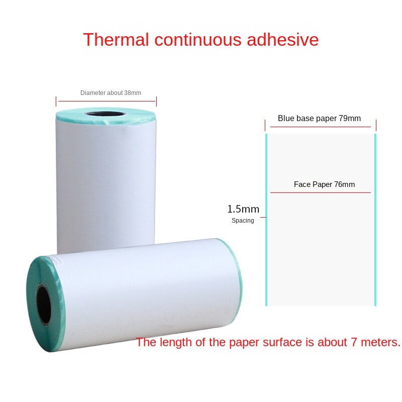 Papel Rótulo POS Térmica 80x7m e Rolos de Papel Adesivo para Impressão Direta Contínua 75mm x 30m Papel Adesivo Para