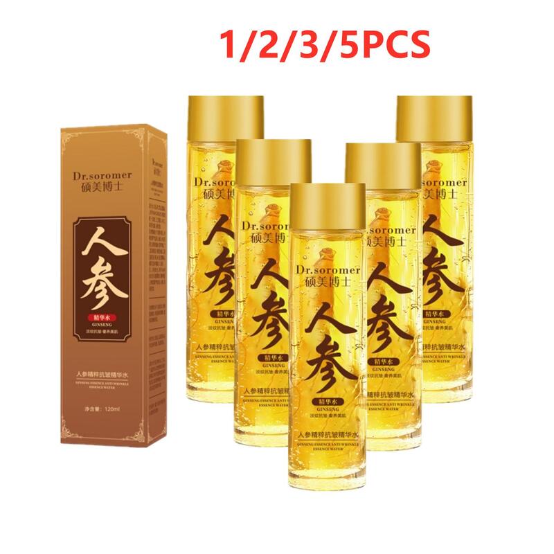 1/2/3/5PCS 120ml Gold Ginseng Face Essence Polypeptide Anti-wrinkle Lightning Moisturizing Anti-Ageing Essence Skin Care