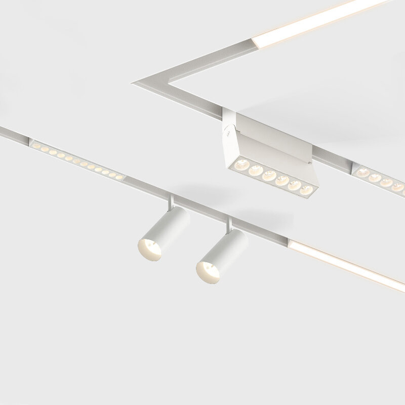 Moderne Led Magnetische Track Licht Systeem Livingroom White Dc 48V Inbouw Downlight Spotlights Zonder Hoofdlicht Verlichting Serie