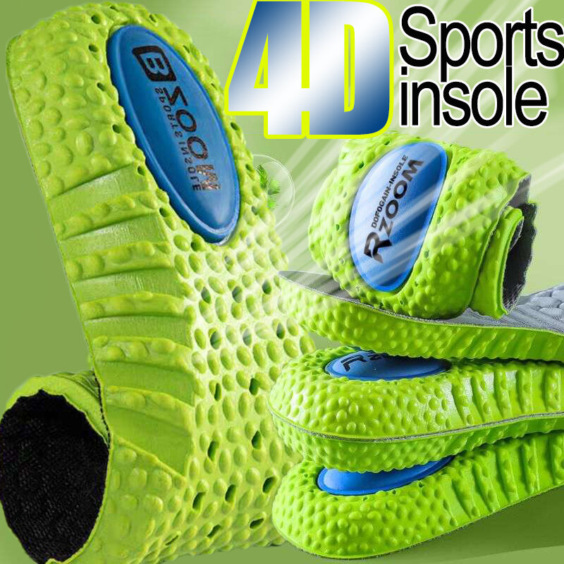 4D Новые стельки из пены с эффектом памяти, силиконовая подушка, спортивные ортопедические стельки для бега, мягкие для женщин и мужчин, вставки для стоп