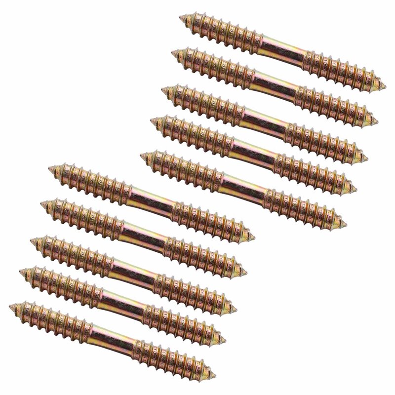 M8 X 70Mm Double Ended Wood To Wood Furniture Fixing Dowel Screw 10Pcs