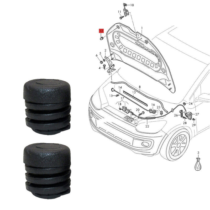 Автомобильный резиновый буфер для капота, буферная остановка, 5 шт., подходит для капота, черная резиновая буферная шайба для капота, резиновая шайба для капота автомобиля