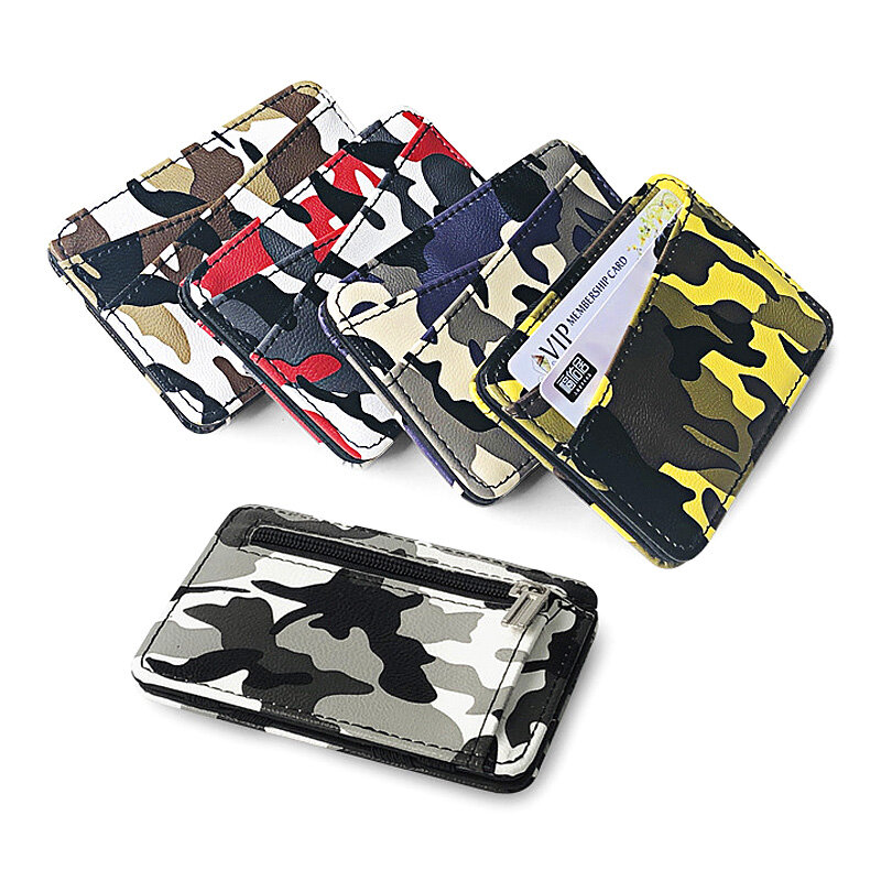 2023 New Camouflage Magic portafogli per uomo donna PU Leather Mini porta carte d'identità portamonete portamonete da viaggio custodia per carte di credito Clip Cover