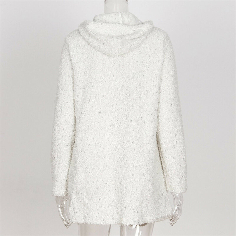 2023 damskie jesienno-zimowe bluzy ze sztucznego futra długie kurtki sweter pluszowy ciepły płaszcz damski Oversized overwear płaszcz gruba kurtka