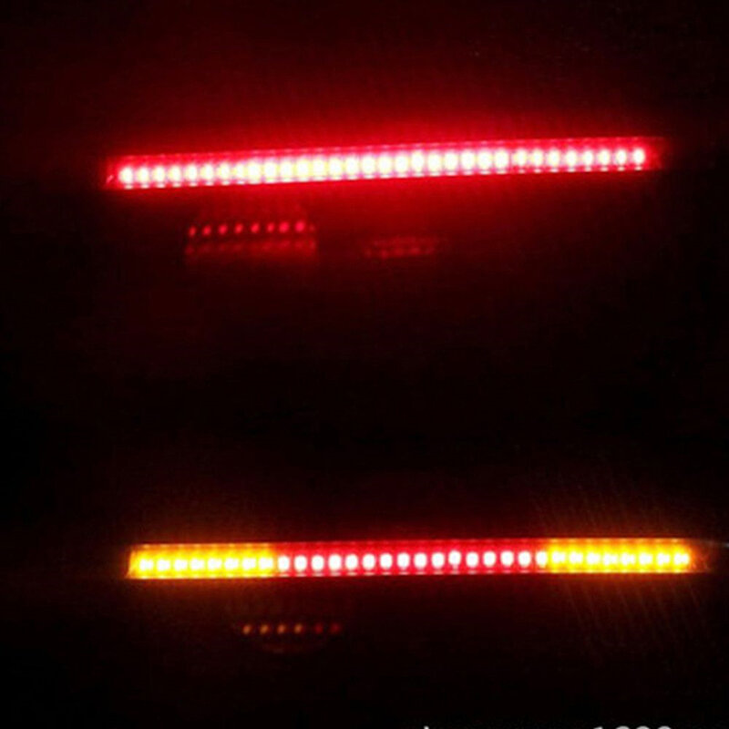 Barra de luz LED Flexible para motocicleta, señal de giro trasera, Bombilla de freno, lámpara de freno, 12V, 48 LED