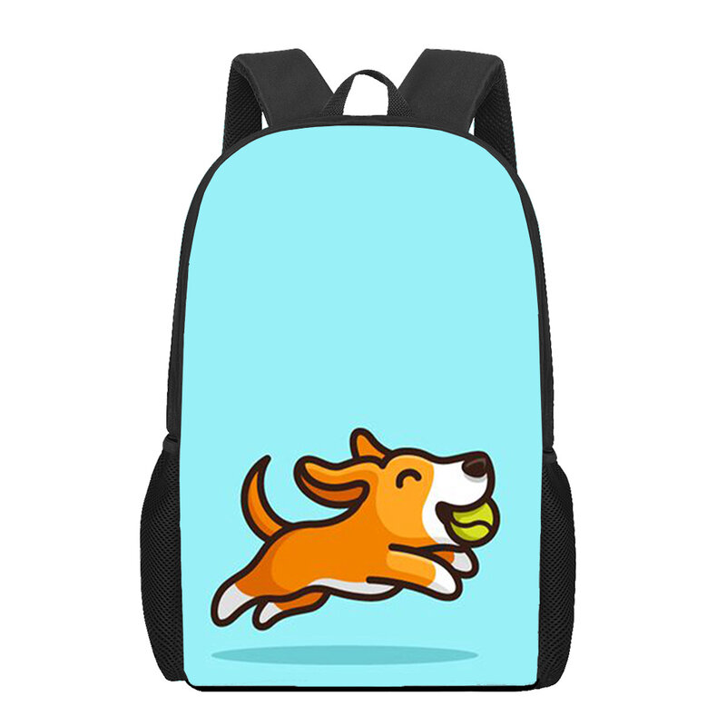 Tas punggung motif kartun anak anjing 3D tas buku siswa anak laki-laki perempuan tas ransel kasual harian Remaja tas Laptop ransel bepergian