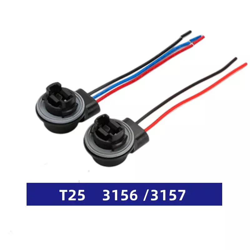2PCS T25 3156 P27W 3157 P27/7W Buchse Auto Lampe Lichter Adapter Verlängerung Stecker Stecker Birne halter LED Sockel Adapter