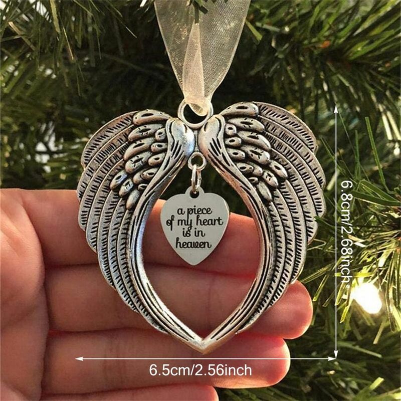 Ornamen untuk pohon Natal dekorasi sayap malaikat untuk kehilangan cinta satu ornamen Natal dekorasi ornamen Memorial