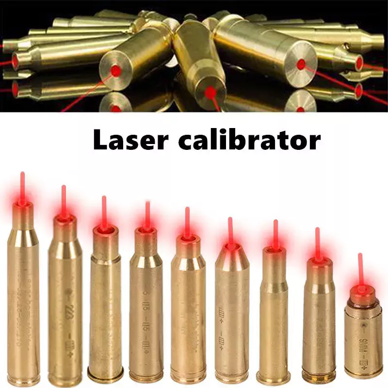Taktyczny celownik z czerwonym laserem myśliwskim kalibrator laserów treningowych do 9mm 12GA 20GA 223 .308 celownik kalibru 7.62
