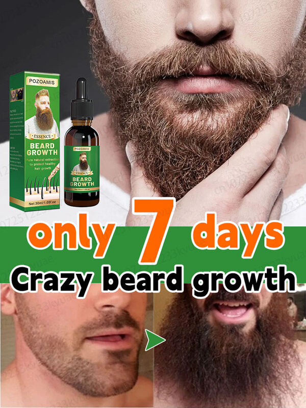 Beard Growth Serum quickly thickens and softens beards for longer, fuller beards