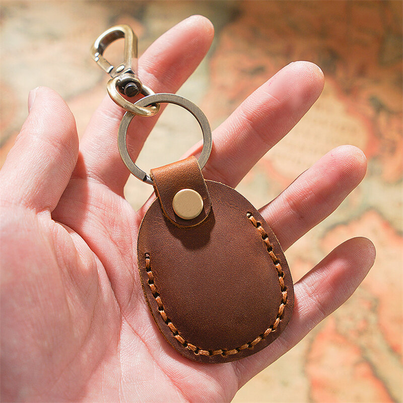 Wykonany ręcznie ze skóry wołowej portfele klucz w stylu Retro z zatrzask metalowy klamrą wielofunkcyjna karta dostępu uchwyt ochronny etui na klucze gospodarstwa domowego