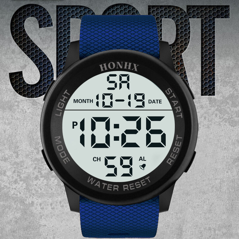 Jam tangan Analog pria dan wanita, Digital mewah militer olahraga LED tahan air arloji klasik gaya Reloj Hombre