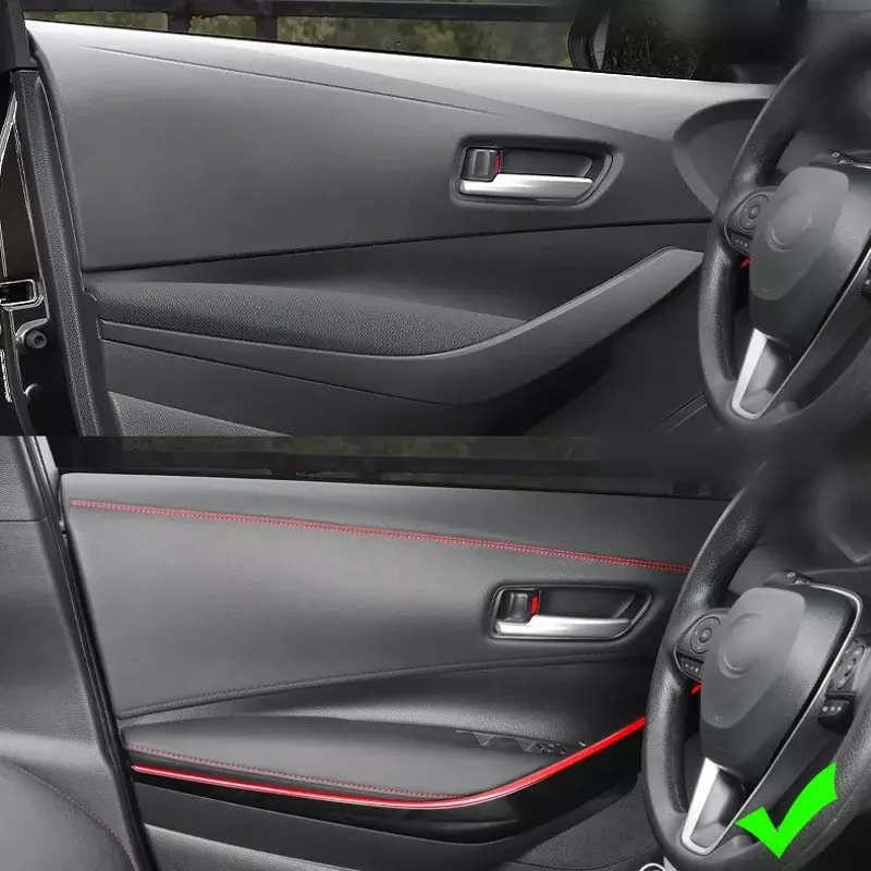 8M Car Interior Self Adhesive Trim Line Dashboard Door PU Leather Decoration DIY Braided Strip Decorations Automotive Accessory