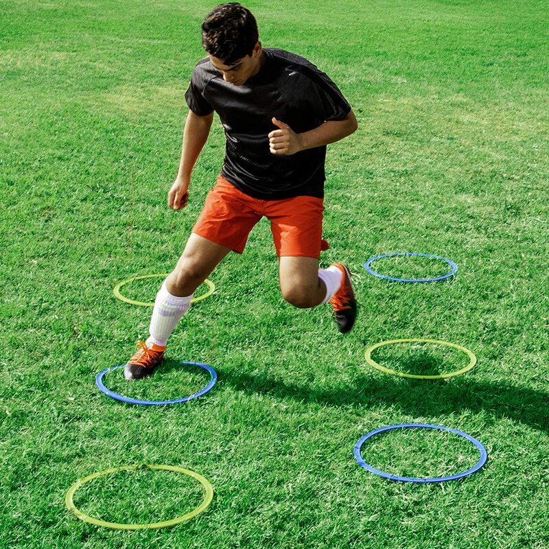 Trwałe szkolenia Agility szkolenie pierścienie przenośny 5/12 sztuk piłka nożna piłka nożna prędkość szkolenia Agility szkolenie pierścienie Sport futbol sprzęt treningowy