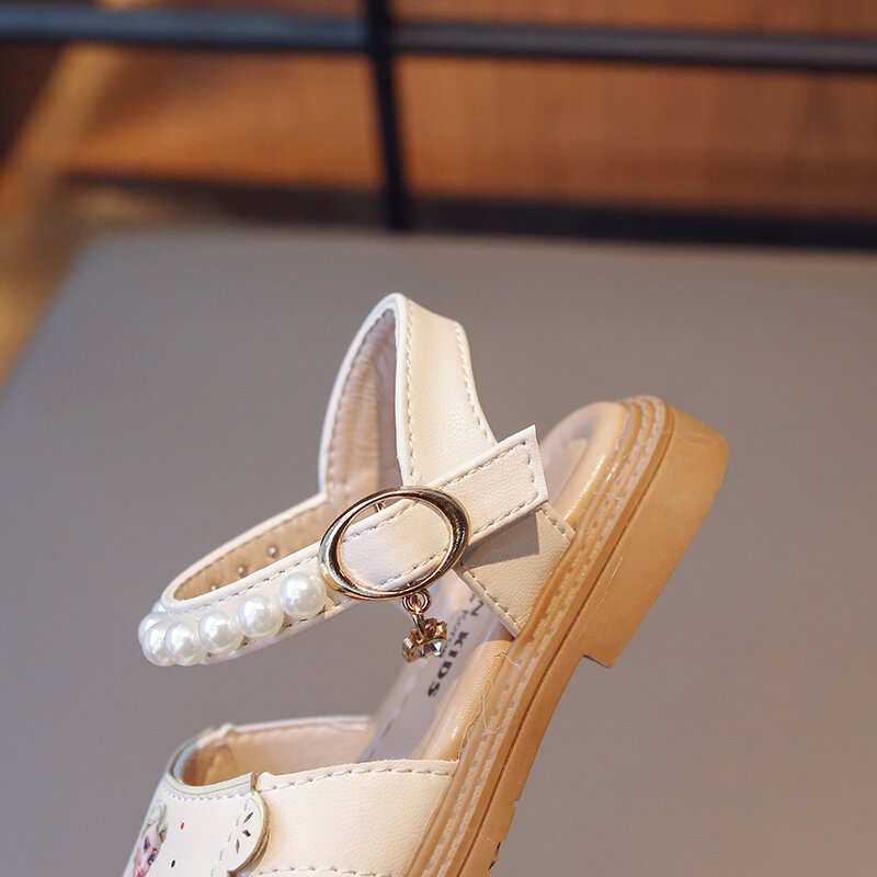 Sandalias Baotou para niña pequeña y pequeña, zapatos de suela blanda, calados, DDY703