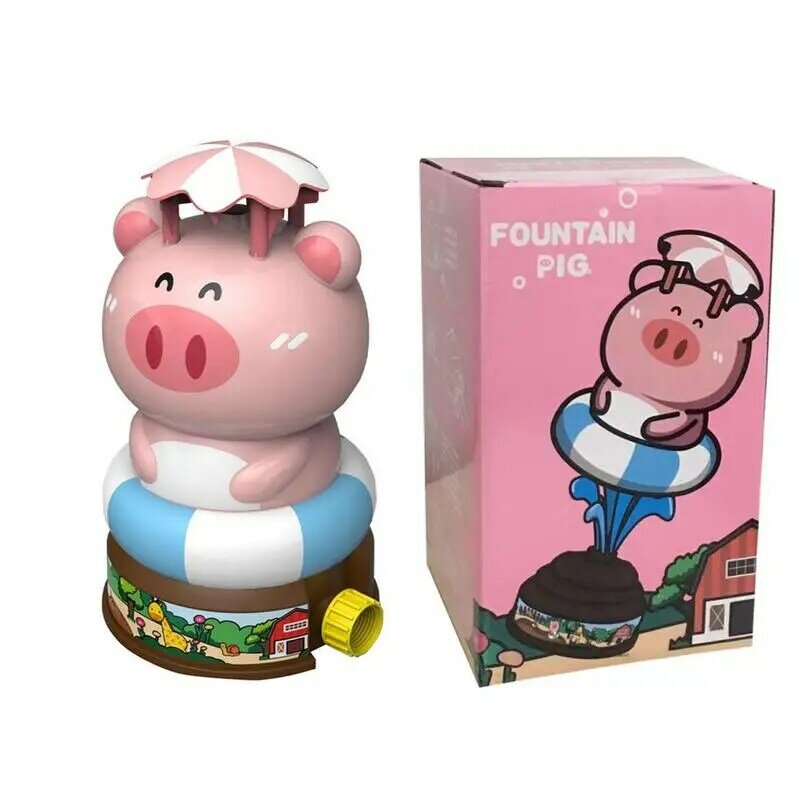 Aspersores giratorios de agua para niños, juguetes de agua con forma de cerdo, elevador hidráulico, aspersor rosa para jardín