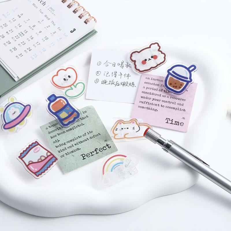 Small Clips Binding Binder Clip Cartoon Index Clamp Page Holder Binder Clips Transparent Clip Paper Clip Snacks Sealing Clip