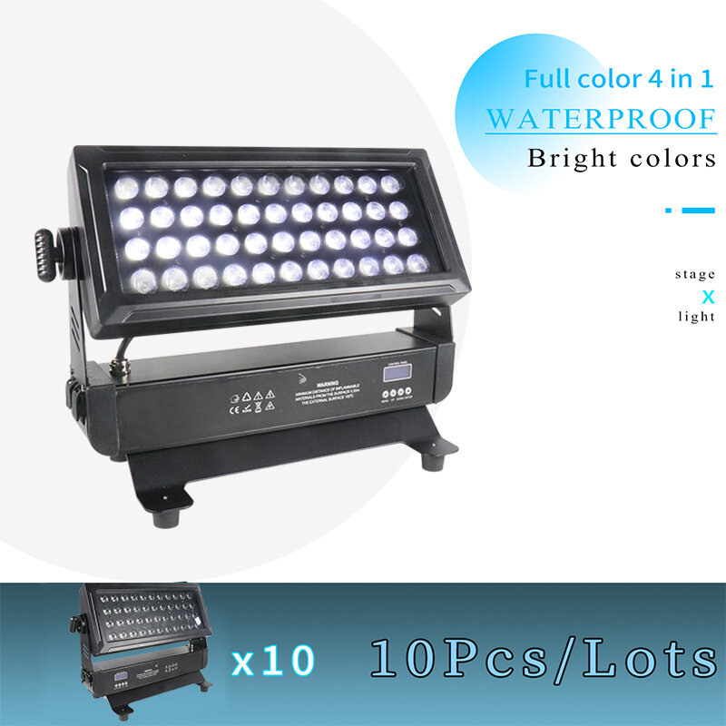 10 pz/lotto 44x10W luce da palcoscenico impermeabile RGBW 4 in 1 proiettore a LED controllo DMX sfondo Dye Wall Washer Light DJ Disco Device