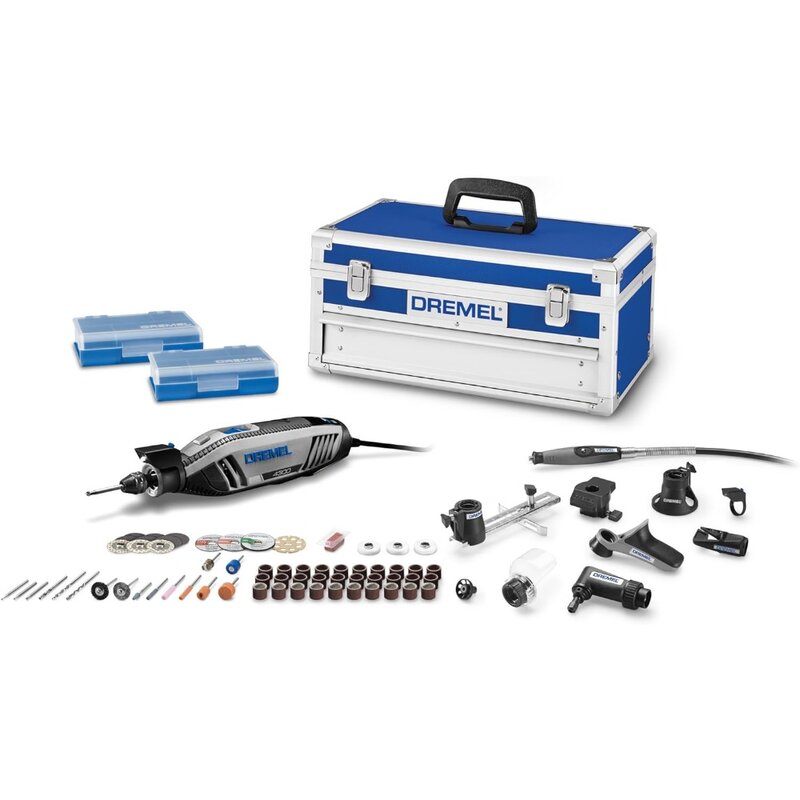 4300-9/64 Versatile Corded Rotary Tool Kit with Flex Shaft and Hard Storage Case, High Power & Performance,