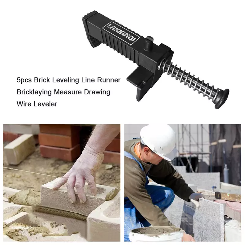 Brick Leveling Line Runner para Bricklashing, Measuring, Drawing Leveler, Wire Puller, Construção, Alvenaria Building Fixer Tool, 5Pcs