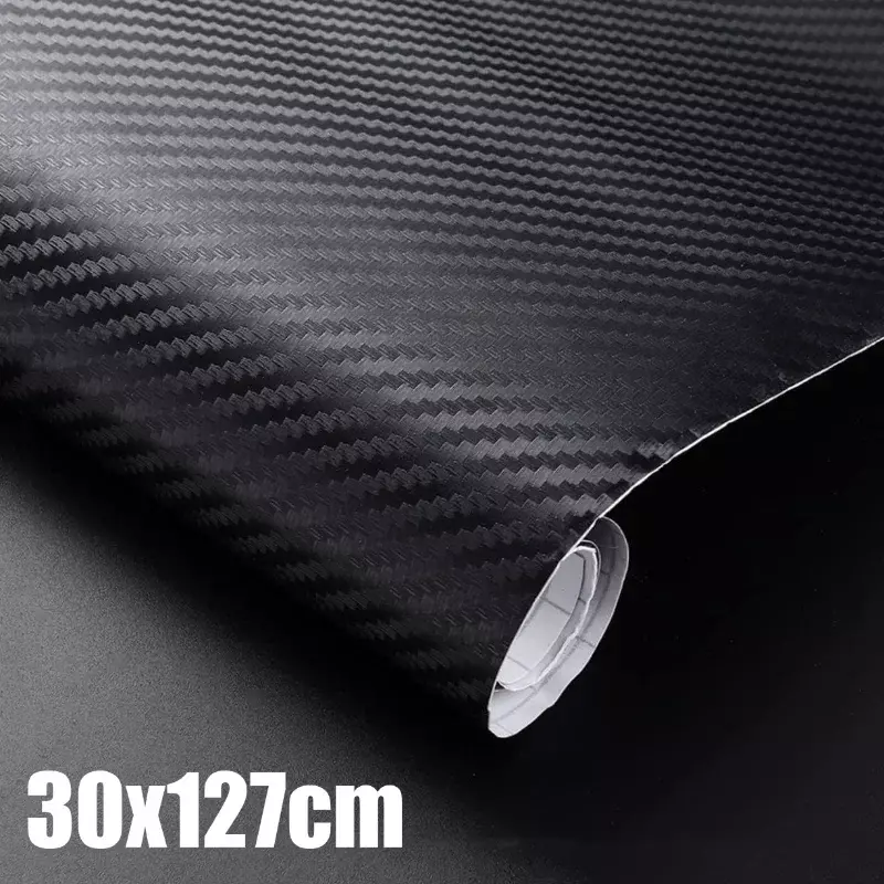 30x127cm Auto 3D adesivi in rotolo di fibra di carbonio pellicola in vinile fai da te Auto Interior Styling decalcomanie Decorative in fibra di carbonio