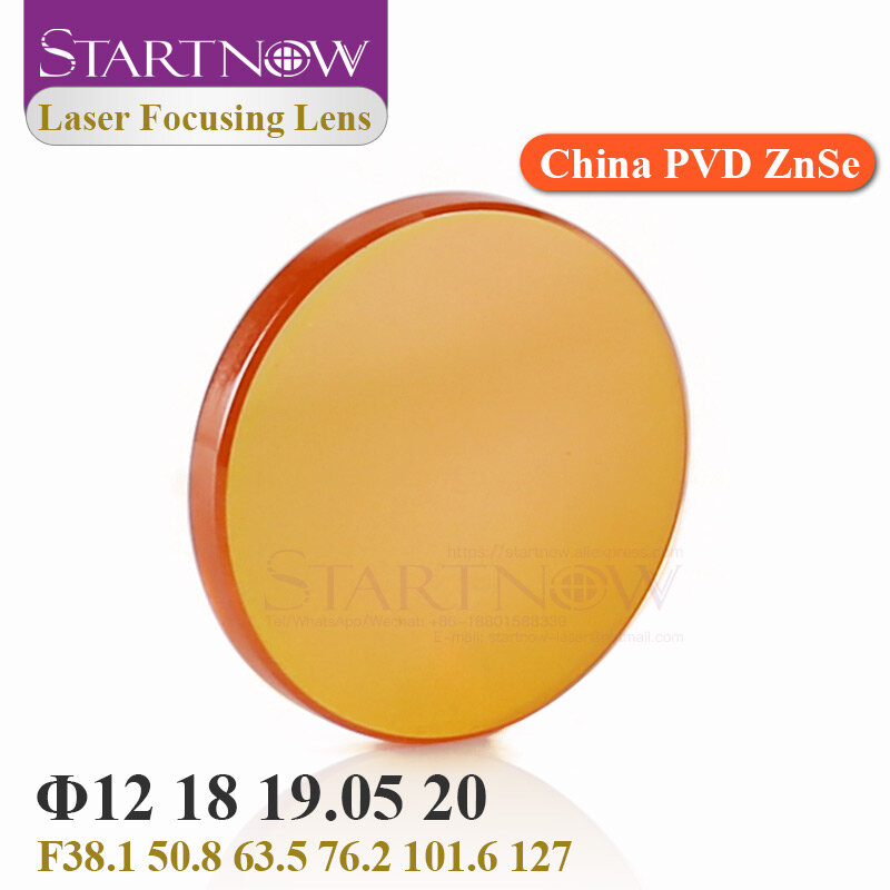 Startnow Lensa Fokus Laser CO2 Cina PVD ZnSe 12 18Mm 19.05 20 Mm F38.1 50.8 63.5 76.2 101.6 1.5 "- 4" untuk Mesin Pemotong Laser