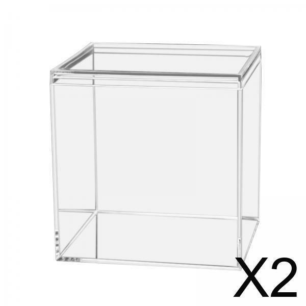 2x Clear Acrylic Storage Box Container Snack Box Stackable