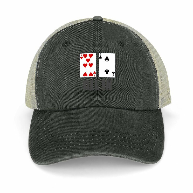 Poker - All in 7 2 Cowboyhut Vintage Bergsteigen Tee Hut Herren hüte Damen