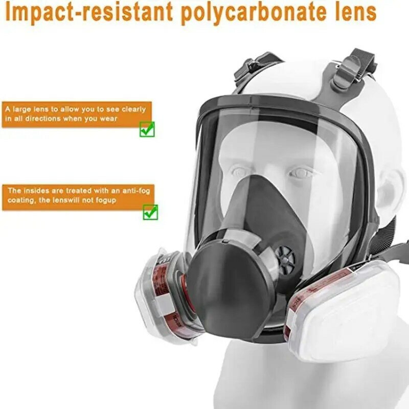6800 maschera antigas respiratore antiappannamento a pieno facciale verniciatura industriale respiratore a spruzzo filtro da lavoro di sicurezza protezione dalla formaldeide