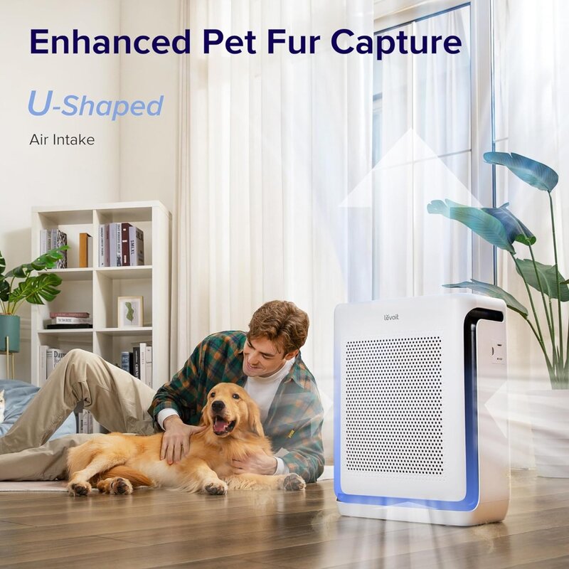 Монитор качества воздуха, умный Wi-Fi, HEPA фиксирует аллергию, волосы домашних животных, дым, пыльцу в спальне, Vital 200S