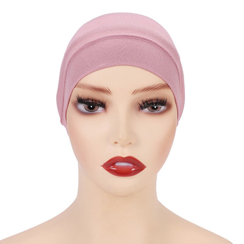 Modal Inner Hijab Caps Muslim Stretch Turban Cap Islamic Underscarf Bonnet Hat Female Headband Turbante Mujer