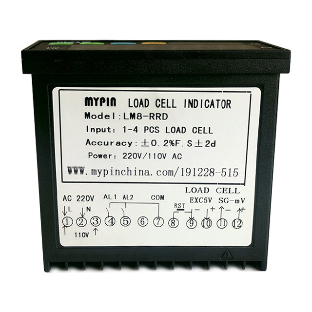 LM8-RRD Digital Weighing Controller Indicator Pressure Gauge 1-4 Load Cell Signals Input 2 Relay Output 4