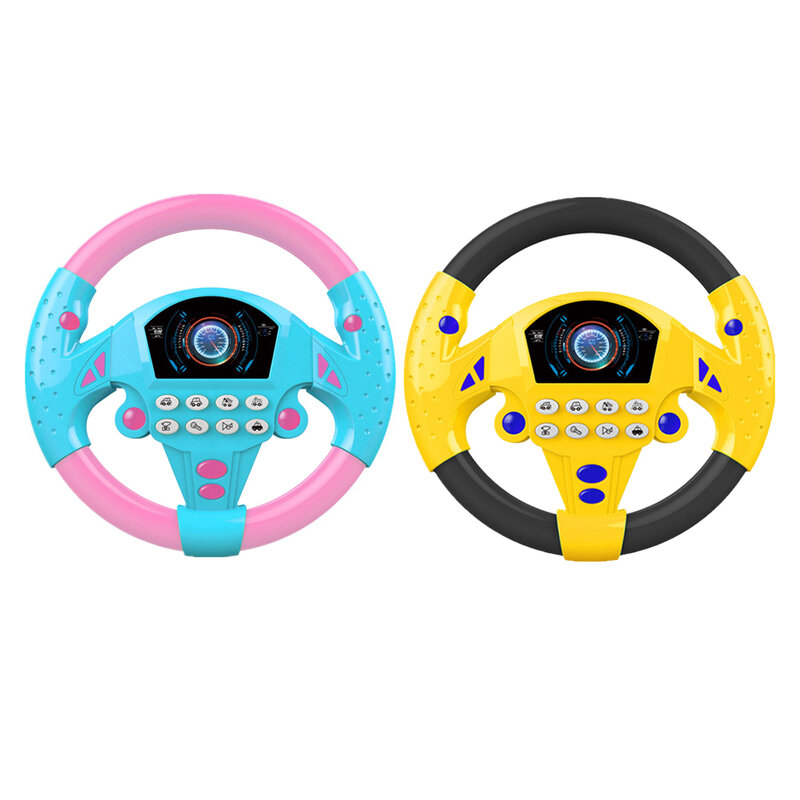 Copiloto de coche de conducción simulada, volante eléctrico, juguetes de bebé con sonido para niños, cochecito educativo Musical, conducción, juguetes vocales