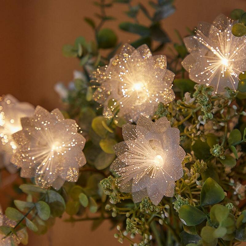 ไฟประดับงานปาร์ตี้พวงมาลัยไฟ LED หลากสีดอกไม้ประดิษฐ์หลอดไฟประดับแบบสายใช้แบตเตอรี่สำหรับปาร์ตี้วันวาเลนไทน์