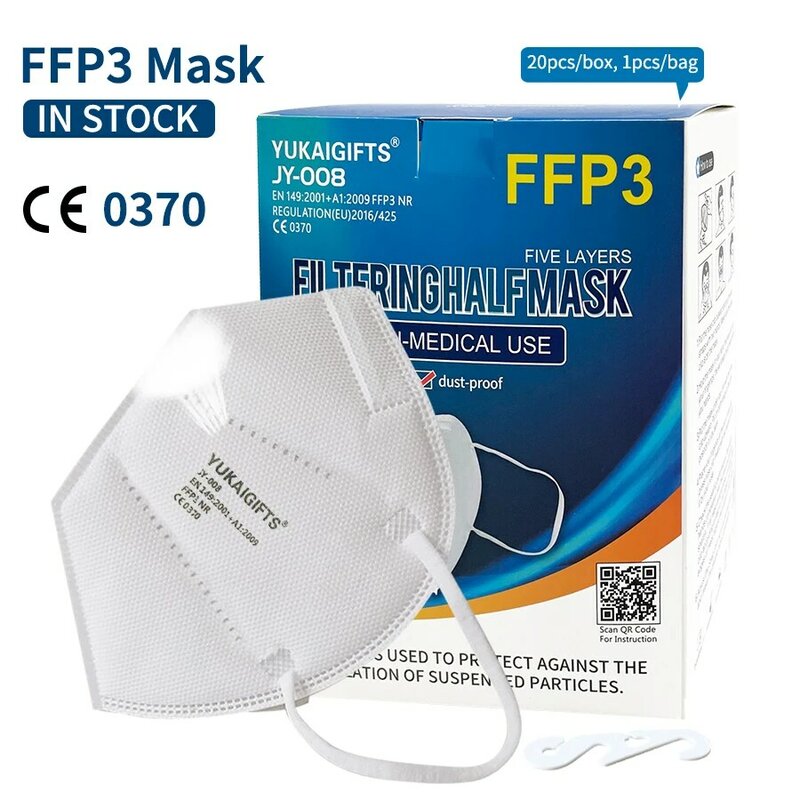 Fast การจัดส่ง FFP3 NR ปากหน้ากาก5-Layer ป้องกันฝุ่น Anti-PM2.5 Anti-Fog หน้ากาก Masque ป้องกันใบหน้าหน้ากาก JY-008