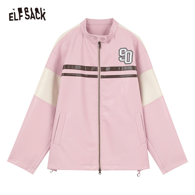Женская кожаная куртка ELFSACK Mailard, новинка весны 2024, повседневная одежда