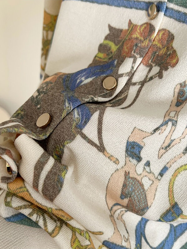 Cardigan estampado Graffiti feminino, top de manga comprida, camisola solta com decote em v, cardigã de malha feminina, streetwear primavera e outono, C-029