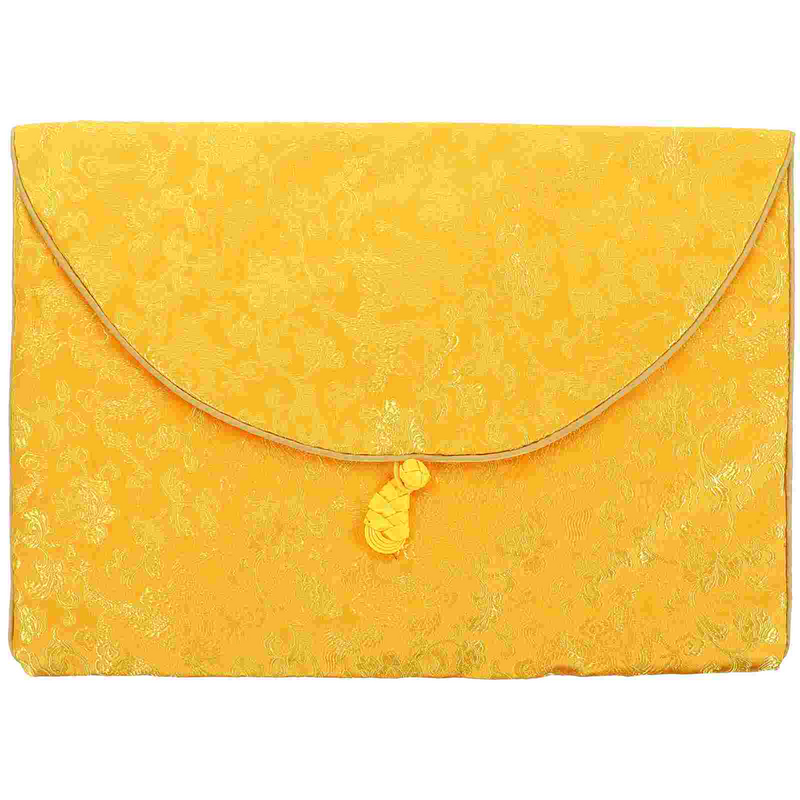 Bolsa de brocado de doble capa para guardar joyas budistas, pequeña y delicada, ideal para guardar regalos, escritura Retro