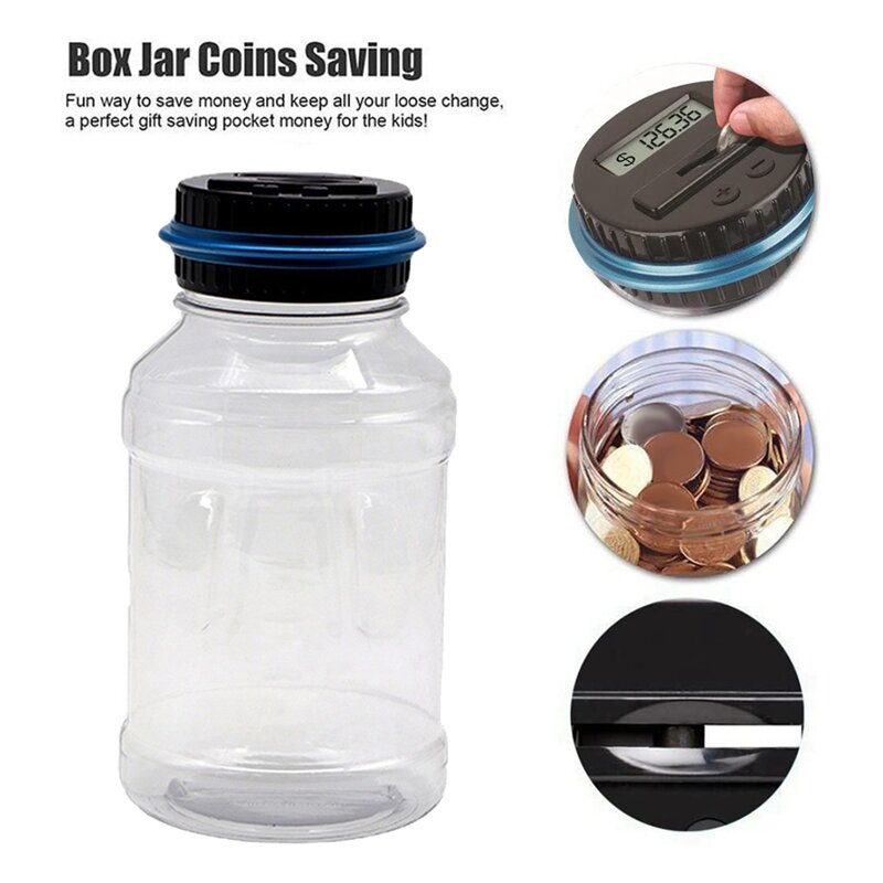 Money Savings Counter Clea Digital Sorter Bank LCD Counting Money Jar Change Gift Coin Sorter For Adults