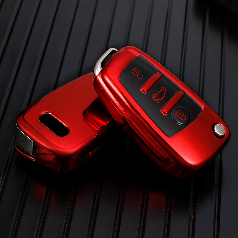 TPU Folding Key Case Bag Cover for Audi A1 A3 A4 A5 A6 A7 Q3 Q5 S6 B6 B7 B8 C6 8P 8V 8L TT RS Car Shell Keychain Protector