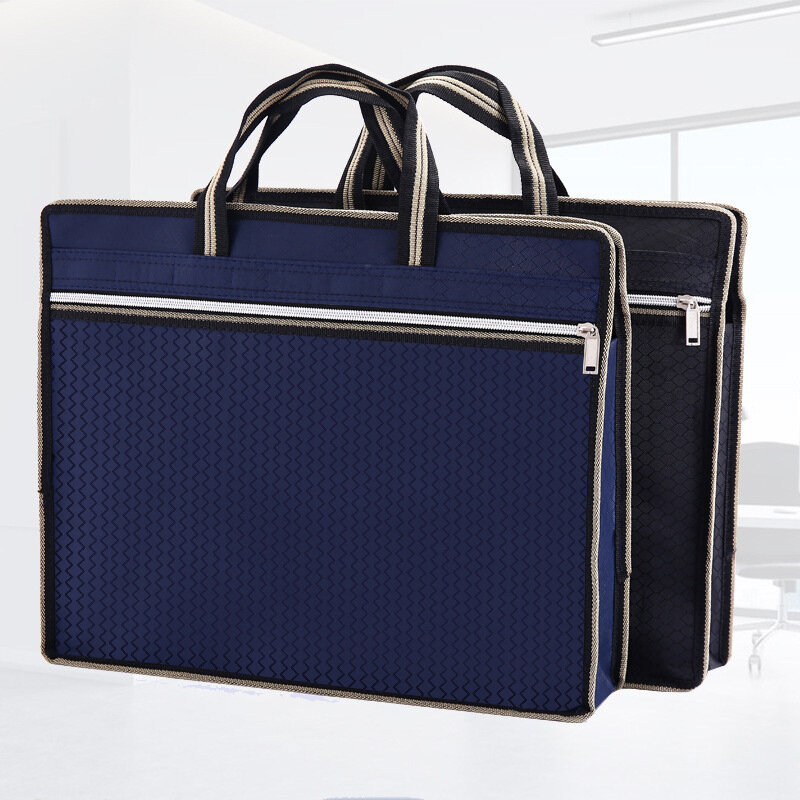 Oxford Cloth Portable File Bag Conference Document Information Office Business Travel Waterproof Briefcase Laptop Briefcases