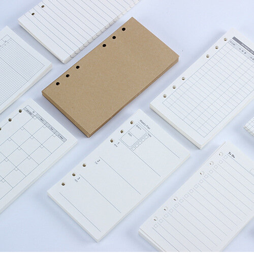 A5 A6 A7 Loose Leaf Notebook Refill Spiral Binder Inner Page Weekly Monthly To Do Line Dot Grid Inside Paper Stationery