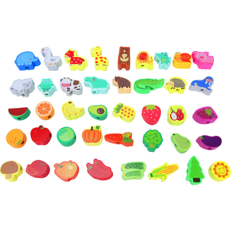 몬테소리 나무 장난감, 색상 모양 매칭 구슬 게임, 부모-자녀 상호 작용 어린이 교육 장난감 선물