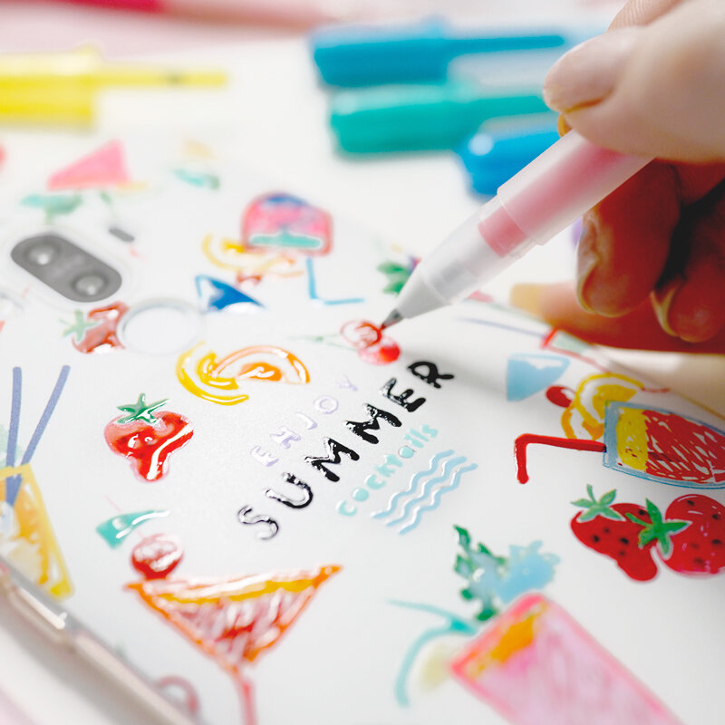 Sakura Gelly Roll rotuladores base/brillante/resaltar/Souffle/Glaze/ 3D, marcadores decorativos, bolígrafo de dibujo con purpurina metálica, Japón