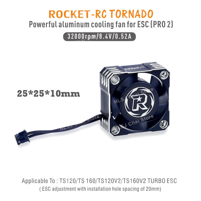 Rocket-Rc-Ventilateur de refroidissement pour moteur RC, en métal, dimensions 30x30mm, 40x40mm, 36x36mm, 50x50mm, 25x25mm, 30x30mm, ESC, 3010, 4010
