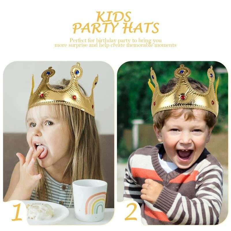 Sombreros de corona de cumpleaños para niña, sombrero de Reina, sombreros de fiesta para niños y adultos, decoraciones de fiesta, suministros de corona